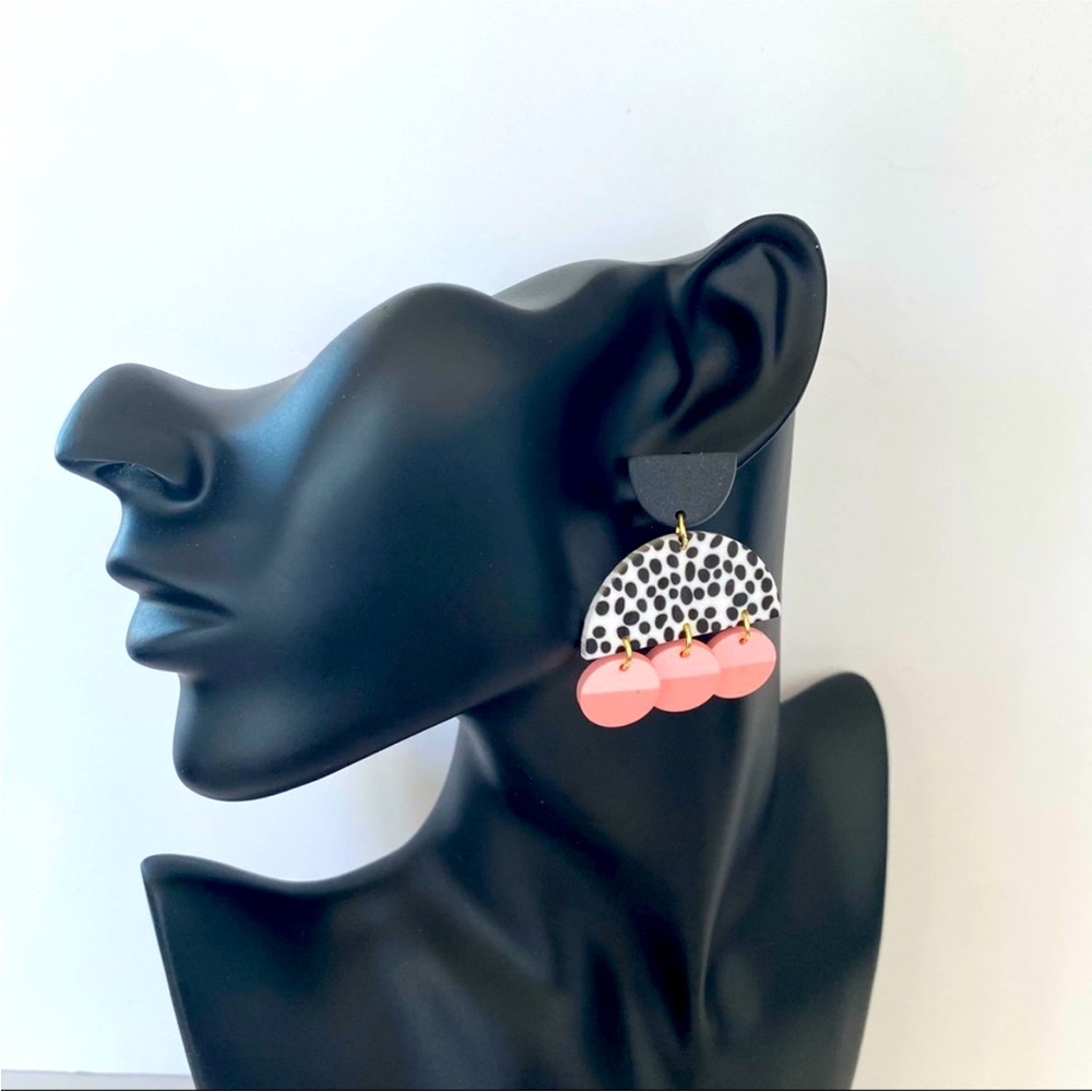 Dangling Abstract Earrings - Leopard Print